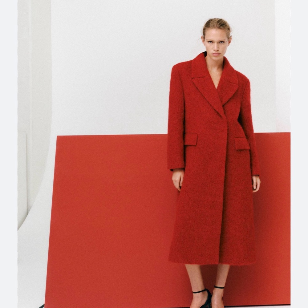 Alpaca Wool Mango Red Coat NWOT. Sz XS